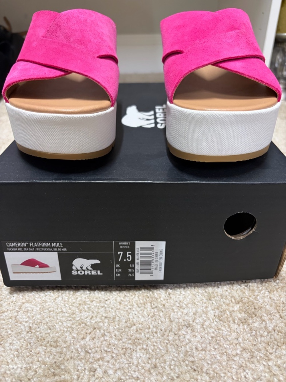 Sorel Pink Suede Platform Mule